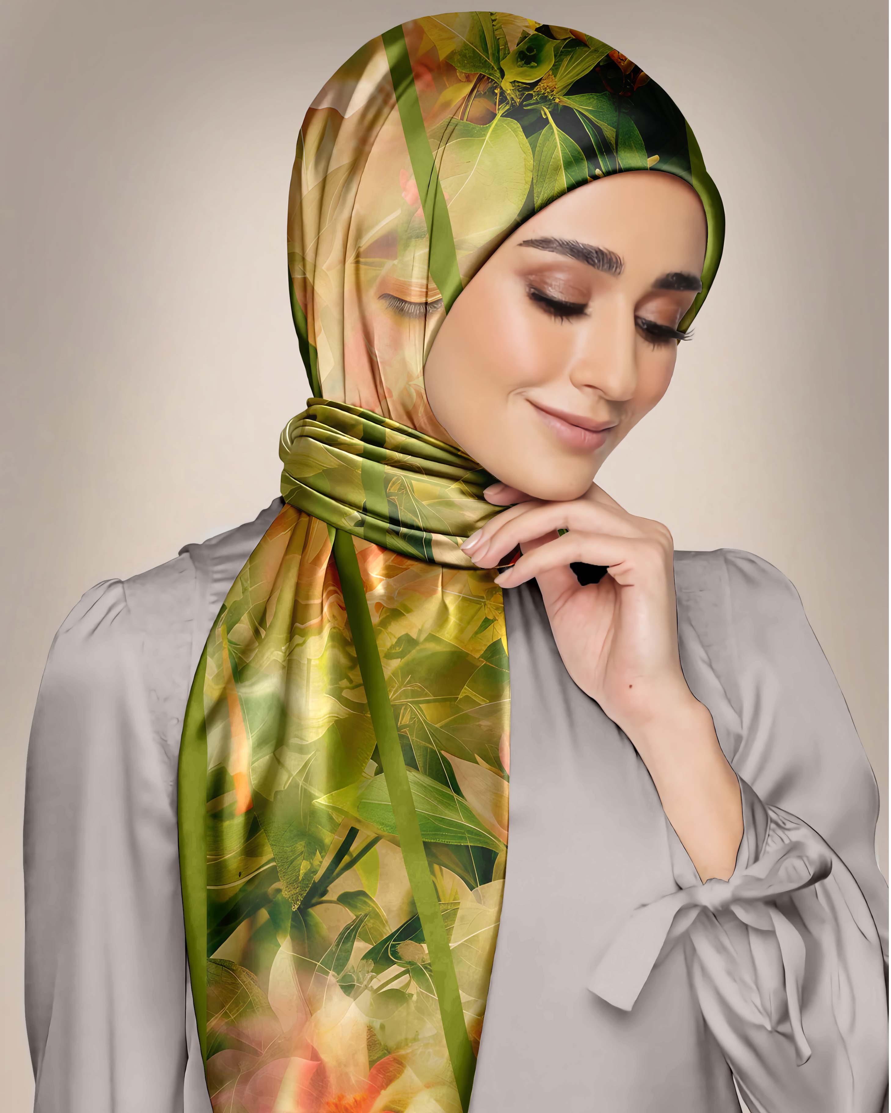 NATURE OF PLANT SILK WOMEN HIJAB - PREMIUM COLLECTION