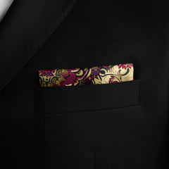 ARABESQUE ABSTRACT VINTAGE SILK POCKET SQUARE