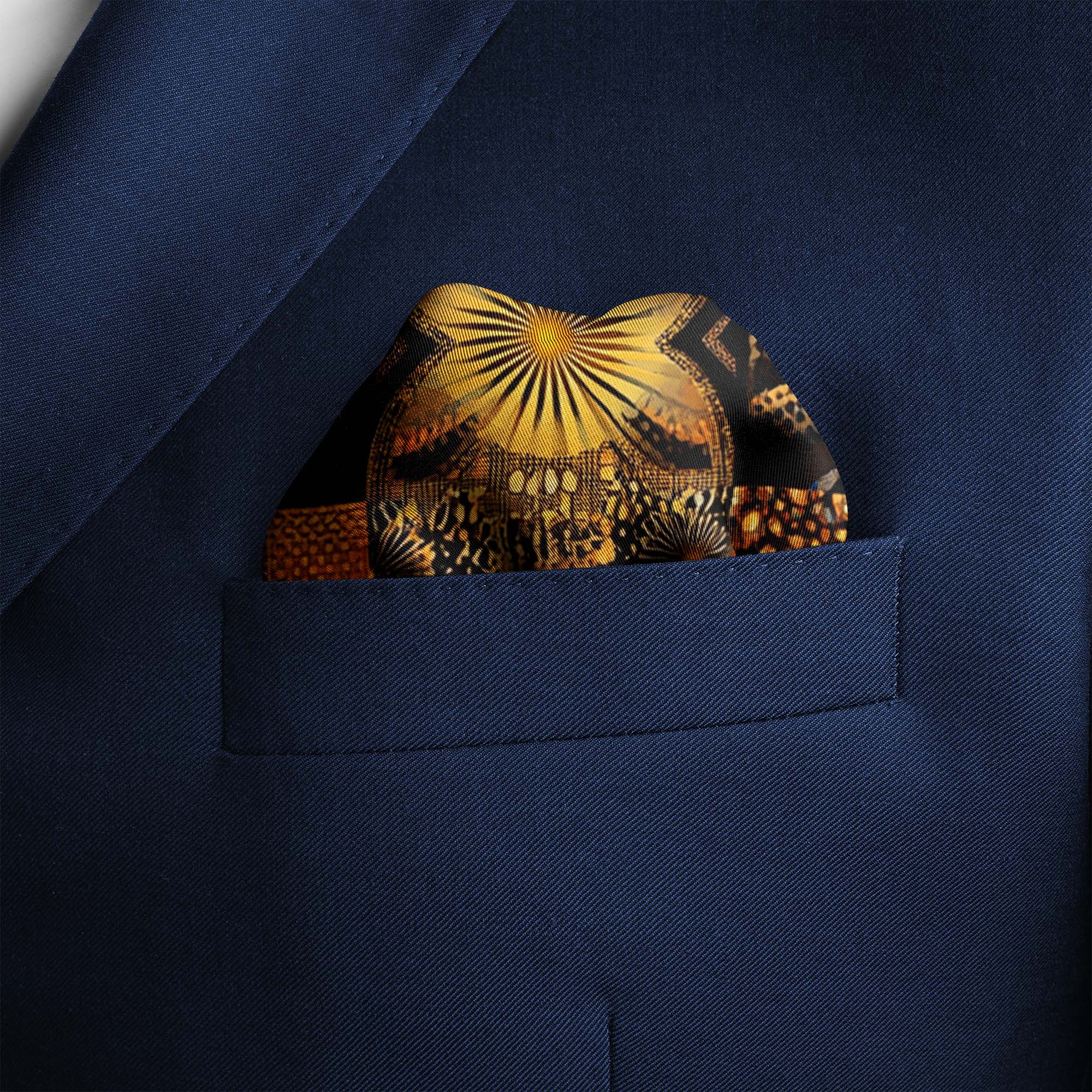 AFRICAN STYLE SILK POCKET SQUARE