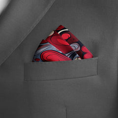 COLORFUL CARVED HEARTS SILK POCKET SQUARE - VALENTINE DAY COLLECTION