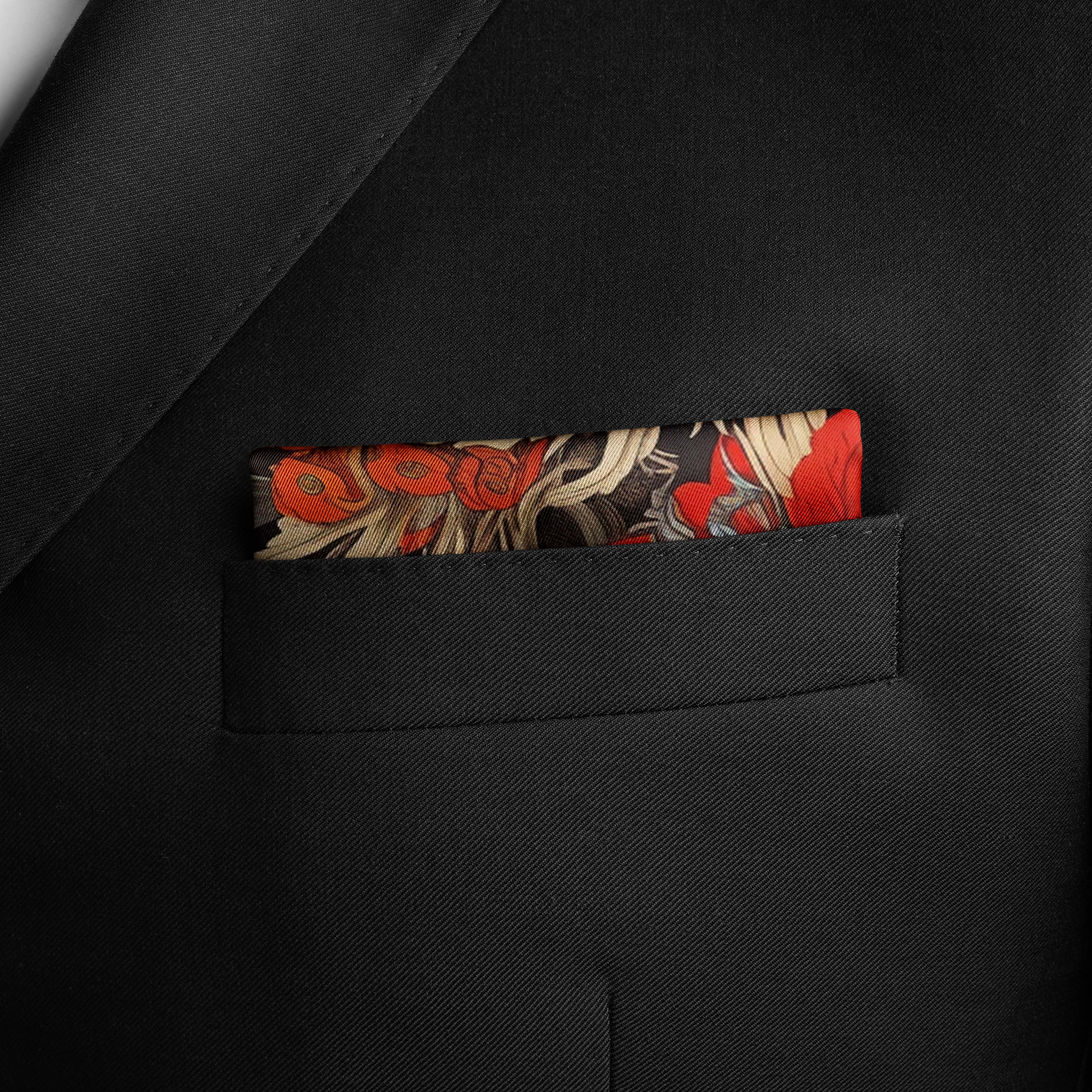 JUNGLE LOVE SILK POCKET SQUARE