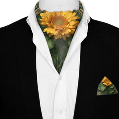 SOLEIL SILK ASCOT AND POCKET SQUARE SET – PREMIUM COLLECTION