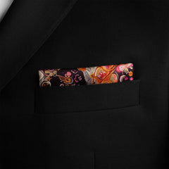 ORNAMENTAL PAISLEY SILK POCKET SQUARE