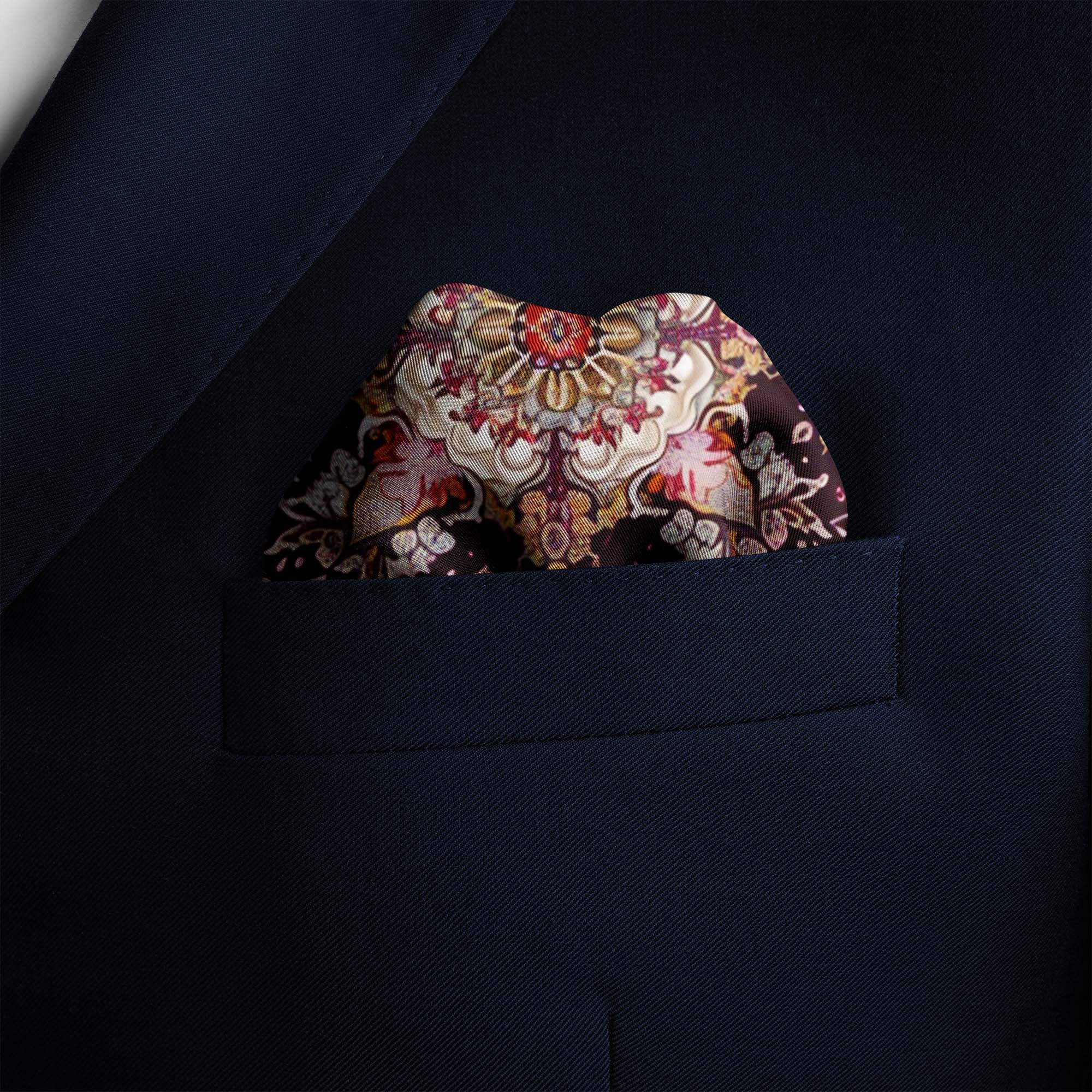 ORNAMENTAL PAISLEY SILK POCKET SQUARE