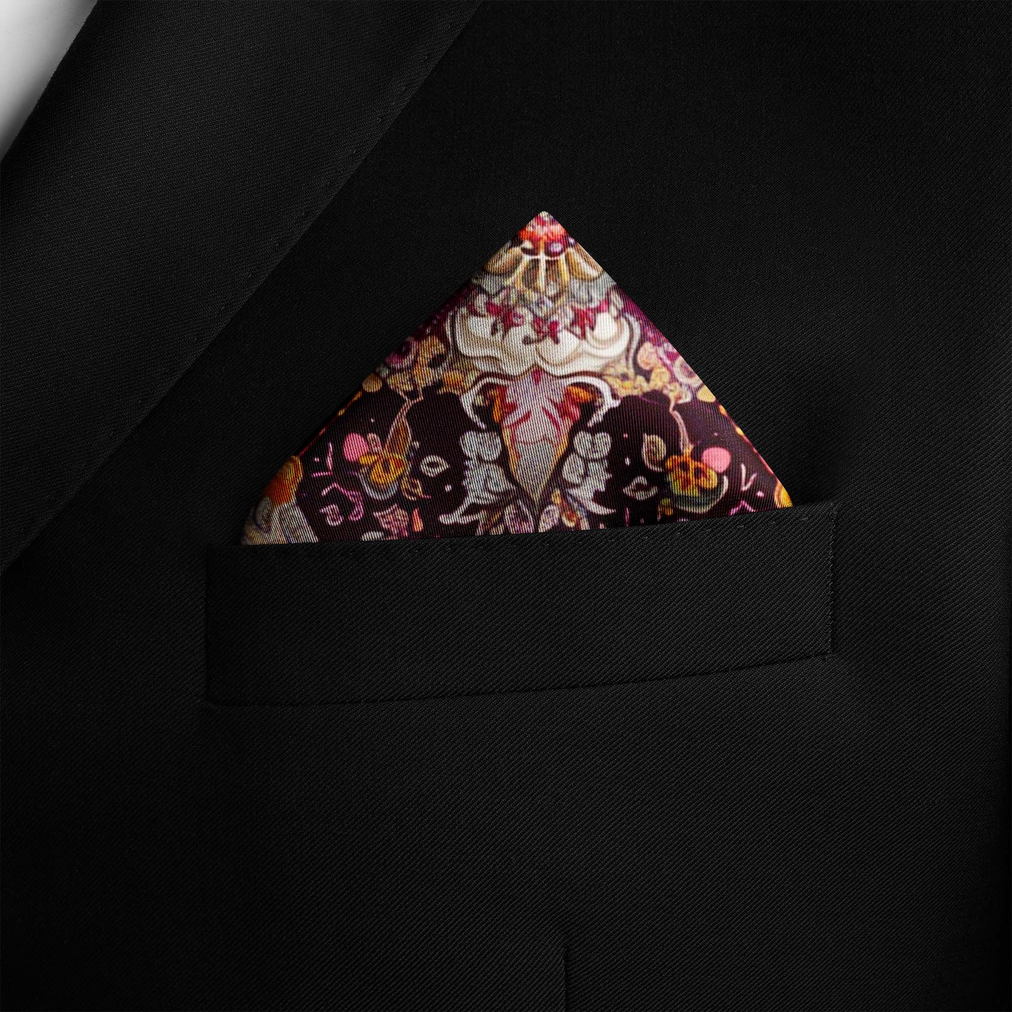 ORNAMENTAL PAISLEY SILK POCKET SQUARE