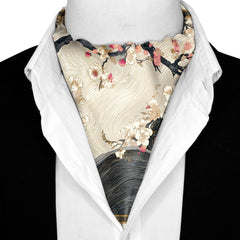 HANAMI SILK ASCOT AND POCKET SQUARE SET – PREMIUM COLLECTION