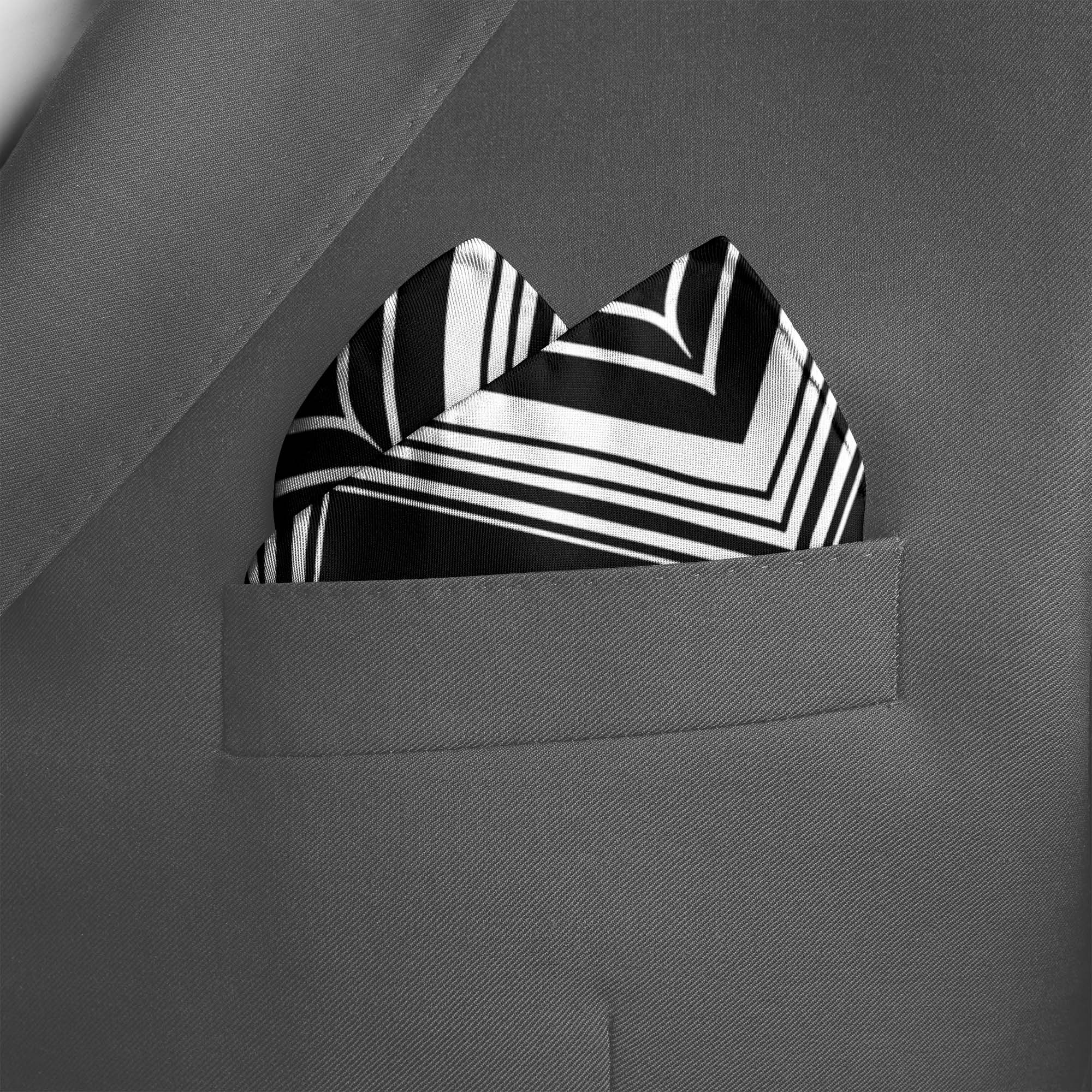 SQUARES GEOMETRIC SILK POCKET SQUARE