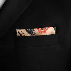 TATTOO FLASH BANDANA SILK POCKET SQUARE