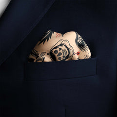 TATTOO FLASH BANDANA SILK POCKET SQUARE