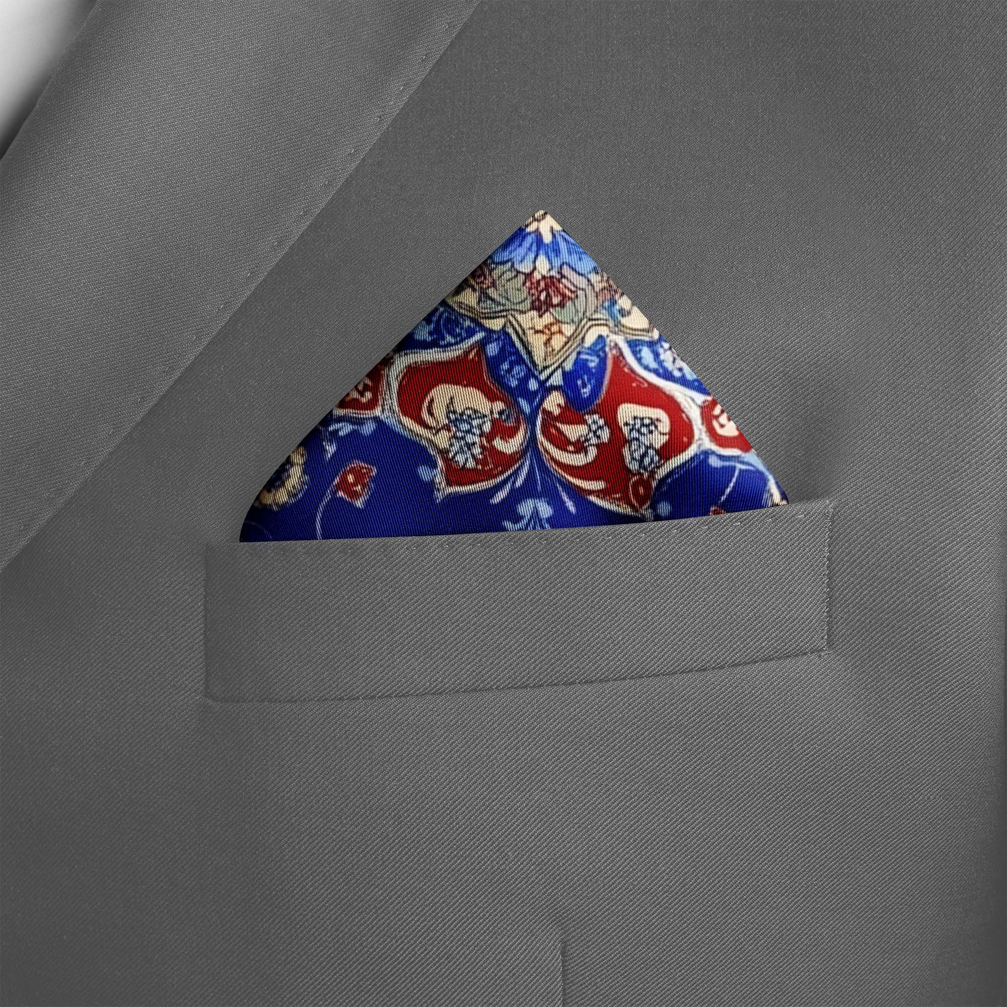 ORNAMENT ASIAN SILK POCKET SQUARE