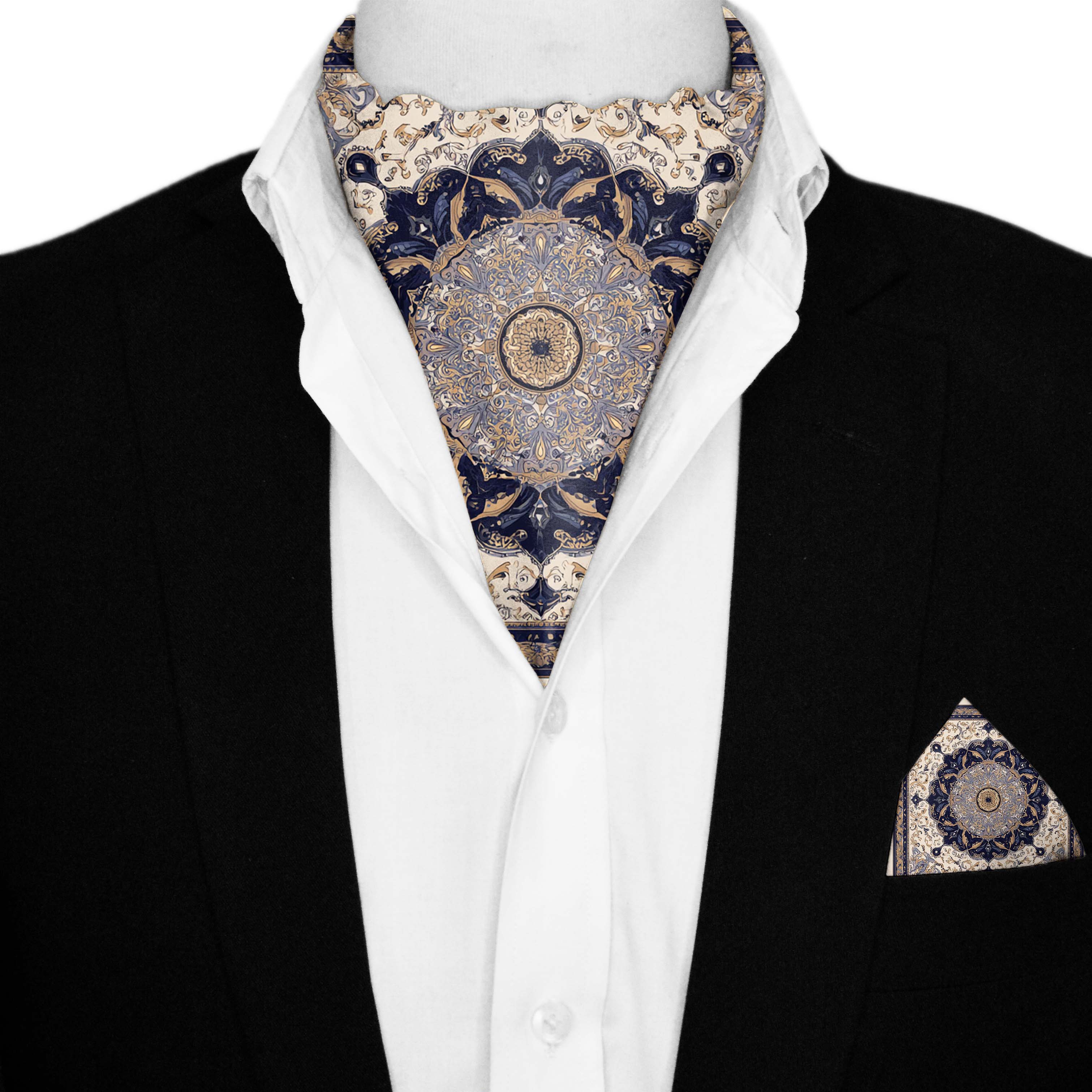 BARADINE SILK ASCOT AND POCKET SQUARE SET – PREMIUM COLLECTION