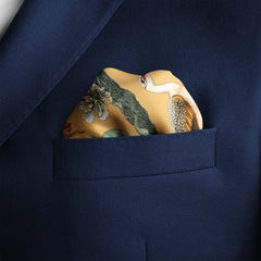 OUTSIDE IN SONG BIRD SILK POCKET SQUARE