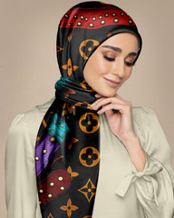 BLACK PACHES SILK WOMEN HIJAB – PREMIUM COLLECTION