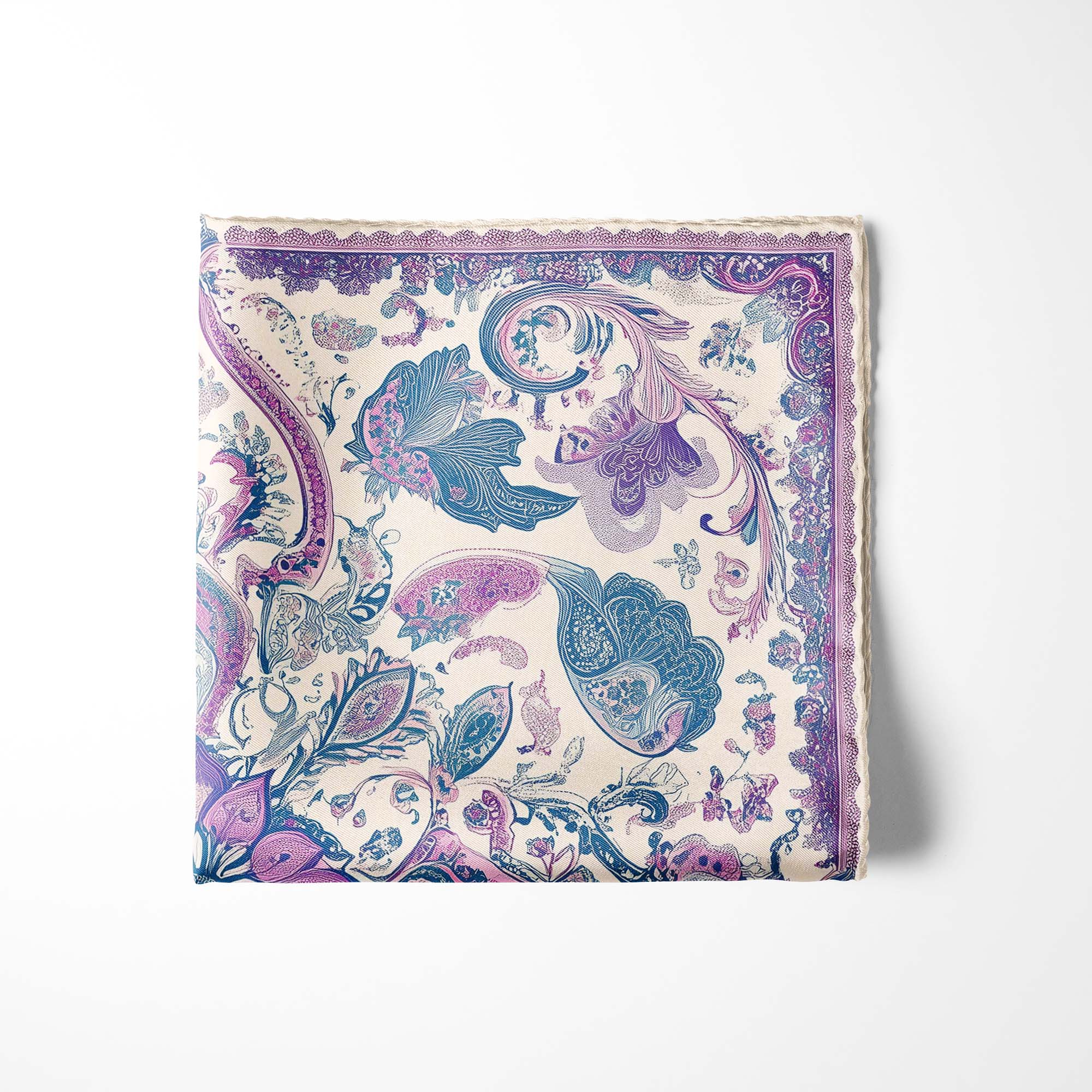 PERSIAN RUG SILK POCKET SQUARE