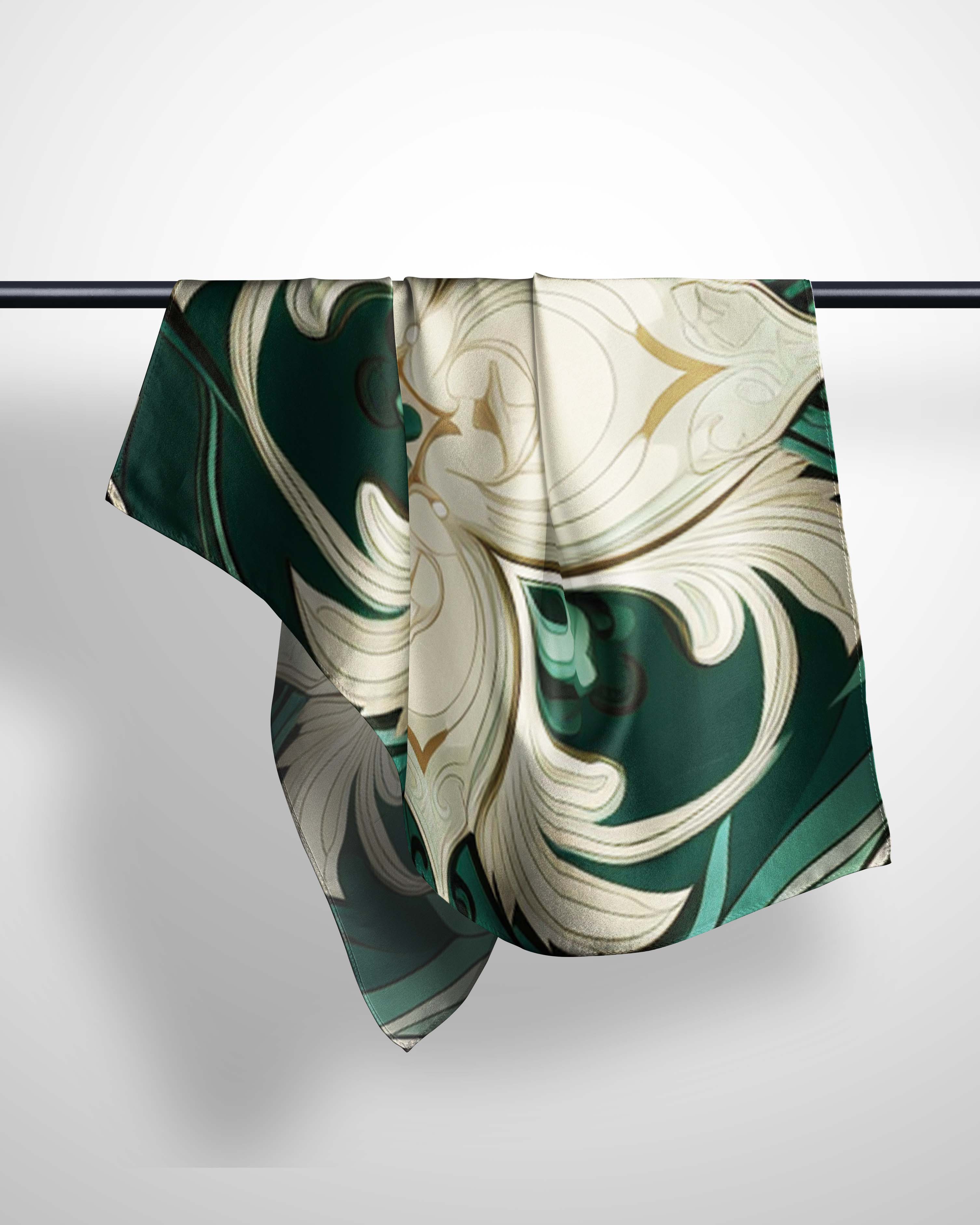 TURQUOISE MANDALA SILK WOMEN SCARF – PREMIUM COLLECTION
