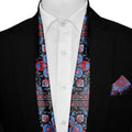 FOLKART QUILT MEN SCARF AND POCKET SQUARE SET – PREMIUM COLLECTION