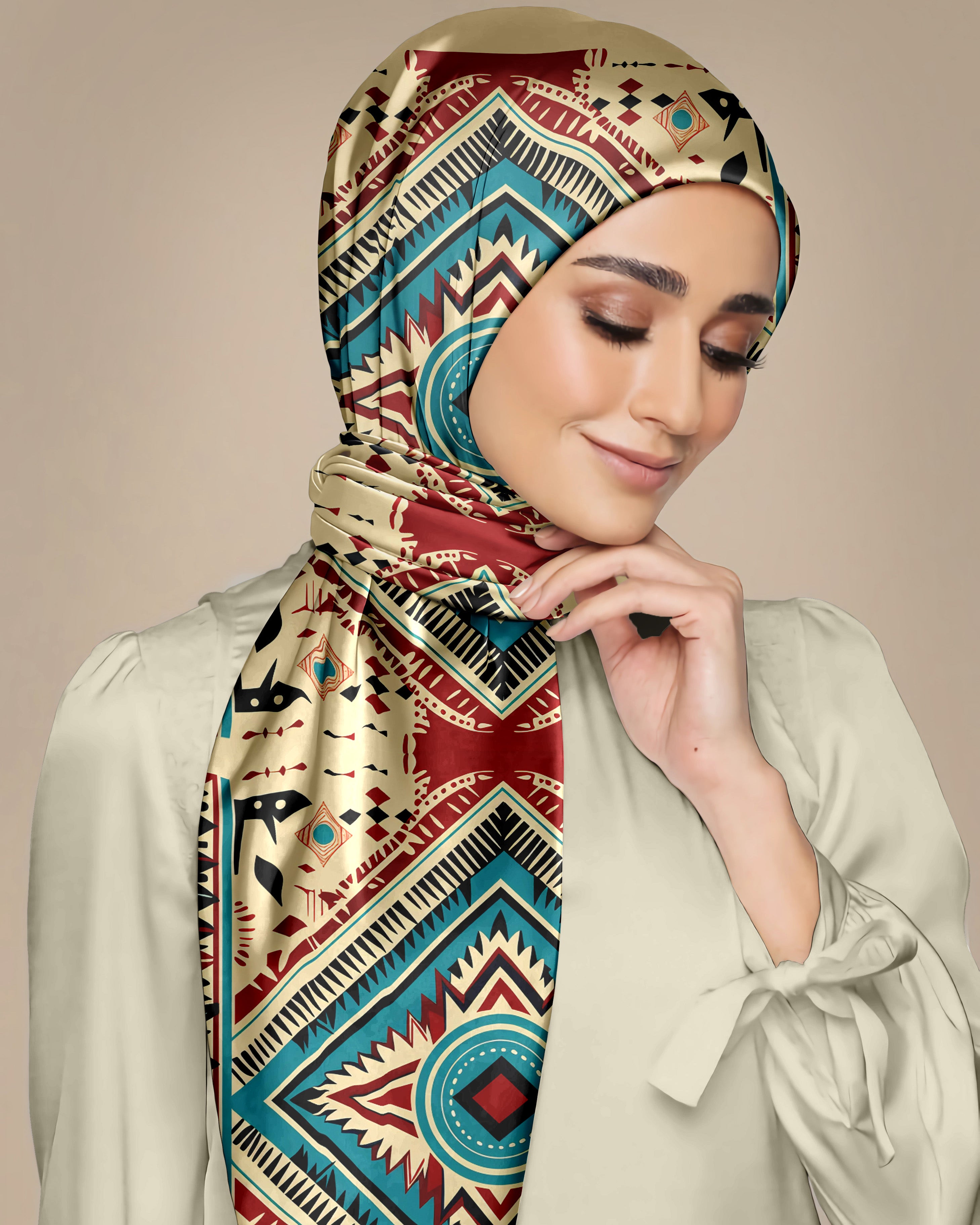 NAVAJO AZTEC SILK WOMEN HIJAB – PREMIUM COLLECTION