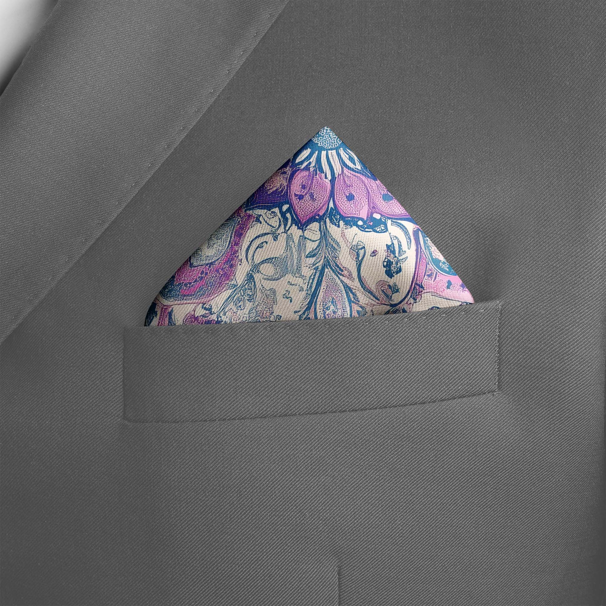 PERSIAN RUG SILK POCKET SQUARE