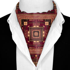 MANDALA FORT SILK ASCOT AND POCKET SQUARE SET – PREMIUM COLLECTION