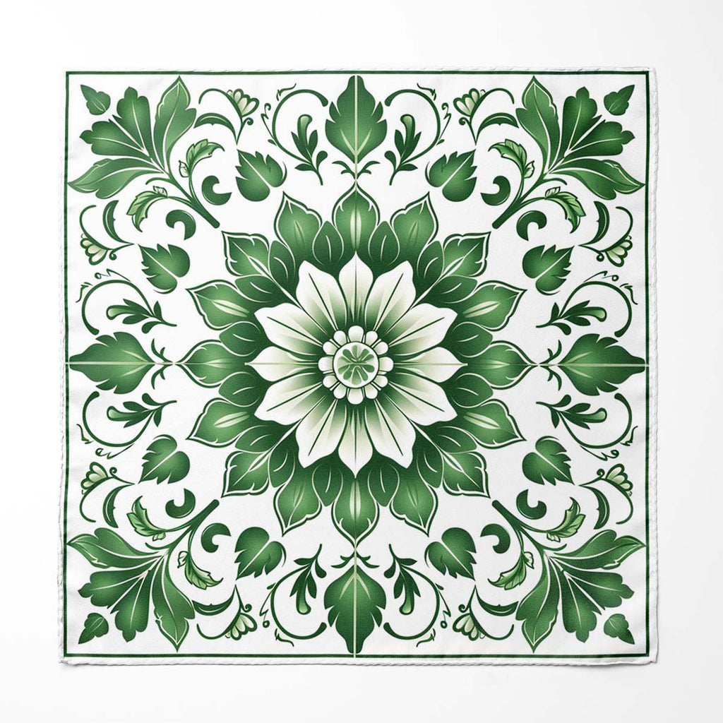 SCANDINAVIAN GREEN MEN SCARF AND POCKET SQUARE SET - PREMIUM COLLECTION