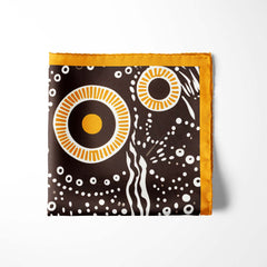 AUSTRALIAN ABORIGINAL SILK POCKET SQUARE