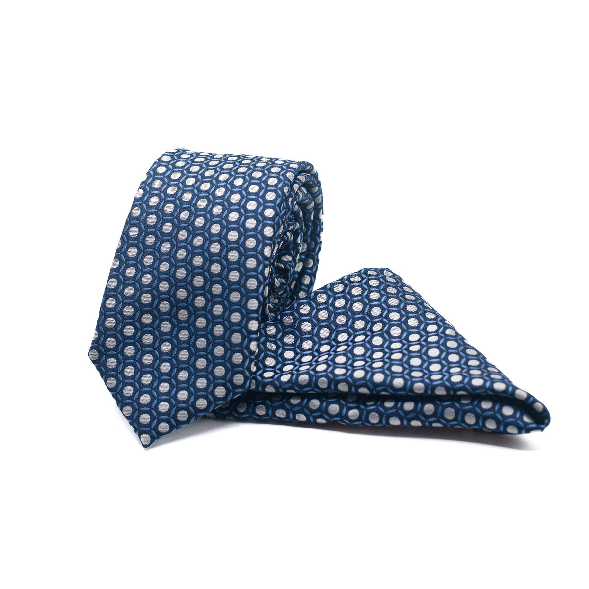 AZURE DOTSCAPE TIE AND POCKET SQUARE SET