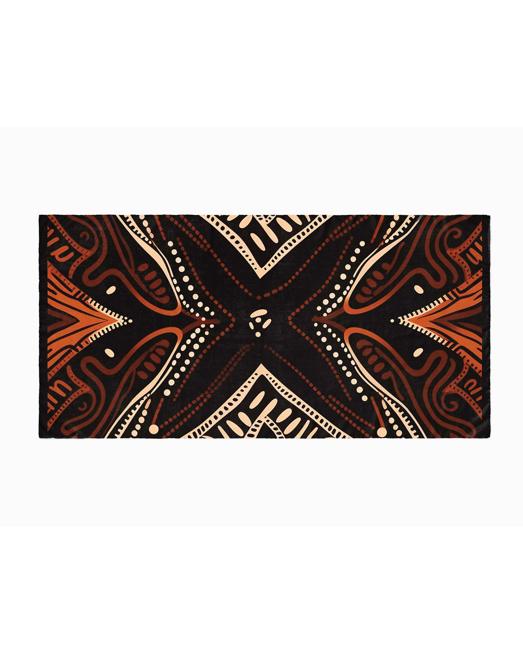 Black Silk Hijab | Black Printed Hijab | Black Wolf