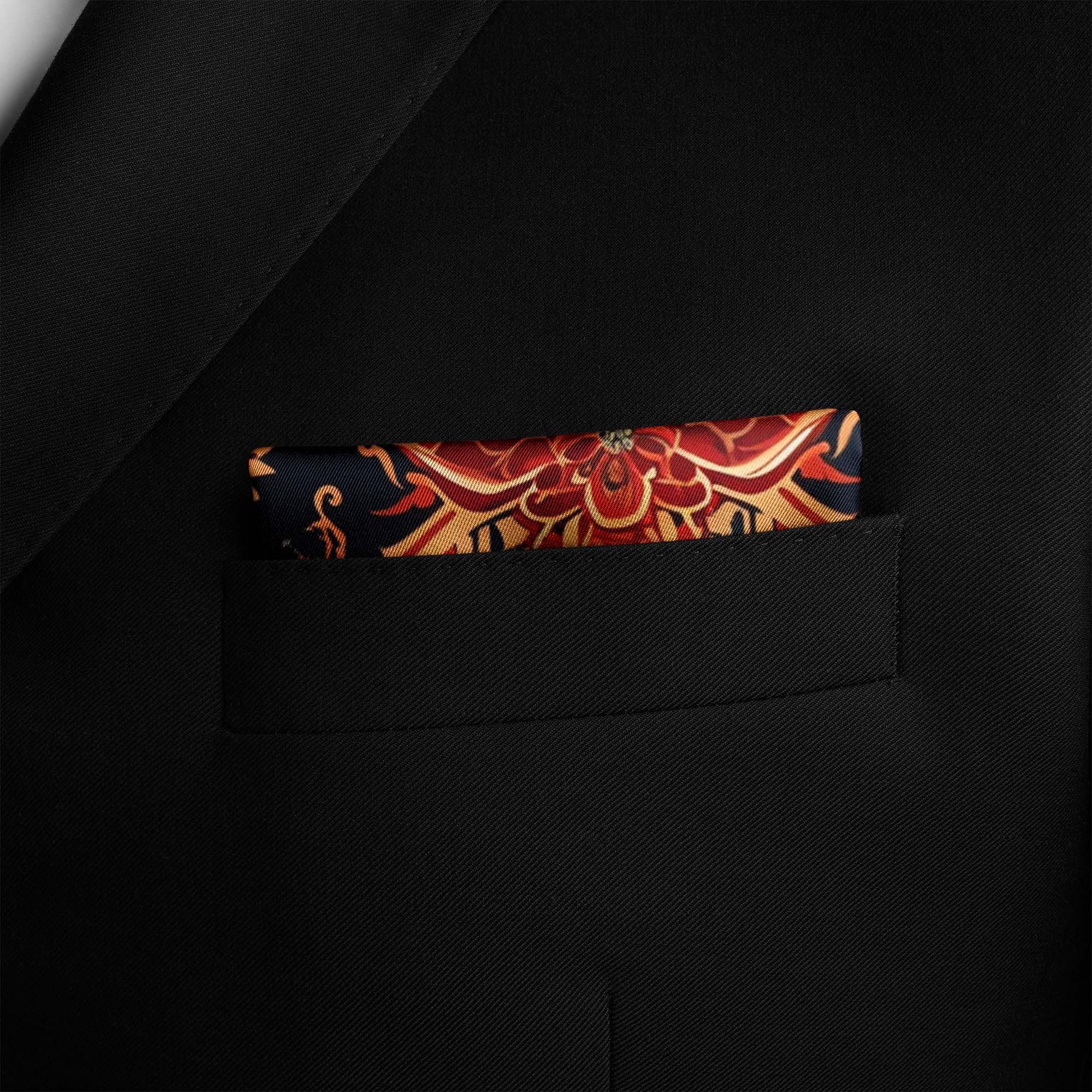 AUTUMN LEAF SILK POCKET SQUARE