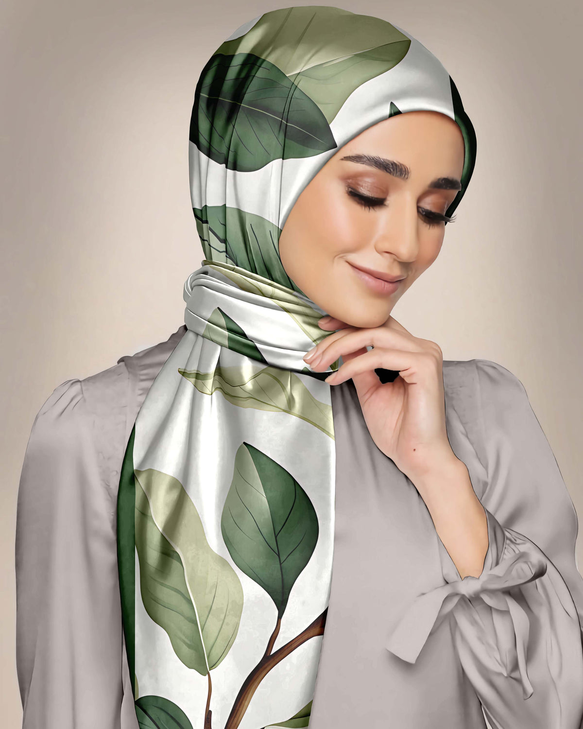 SOUTHERN FLOWERS FABRIC SILK WOMEN HIJAB - PREMIUM COLLECTION