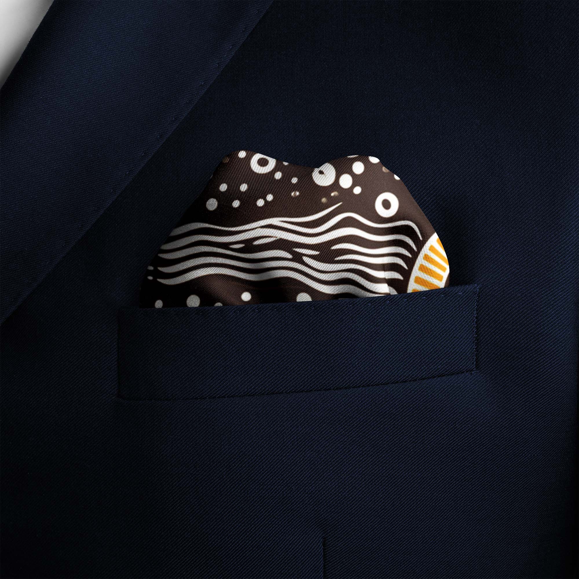 AUSTRALIAN ABORIGINAL SILK POCKET SQUARE