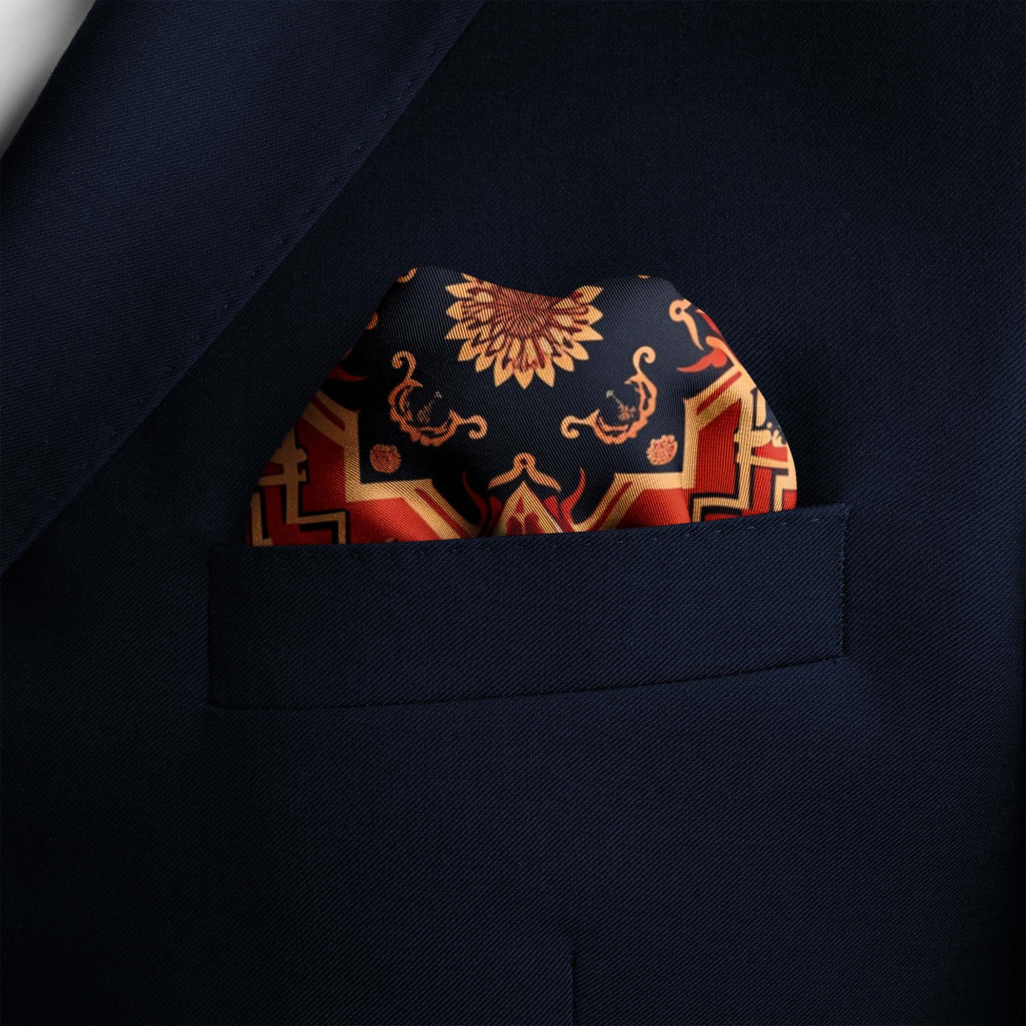 AUTUMN LEAF SILK POCKET SQUARE