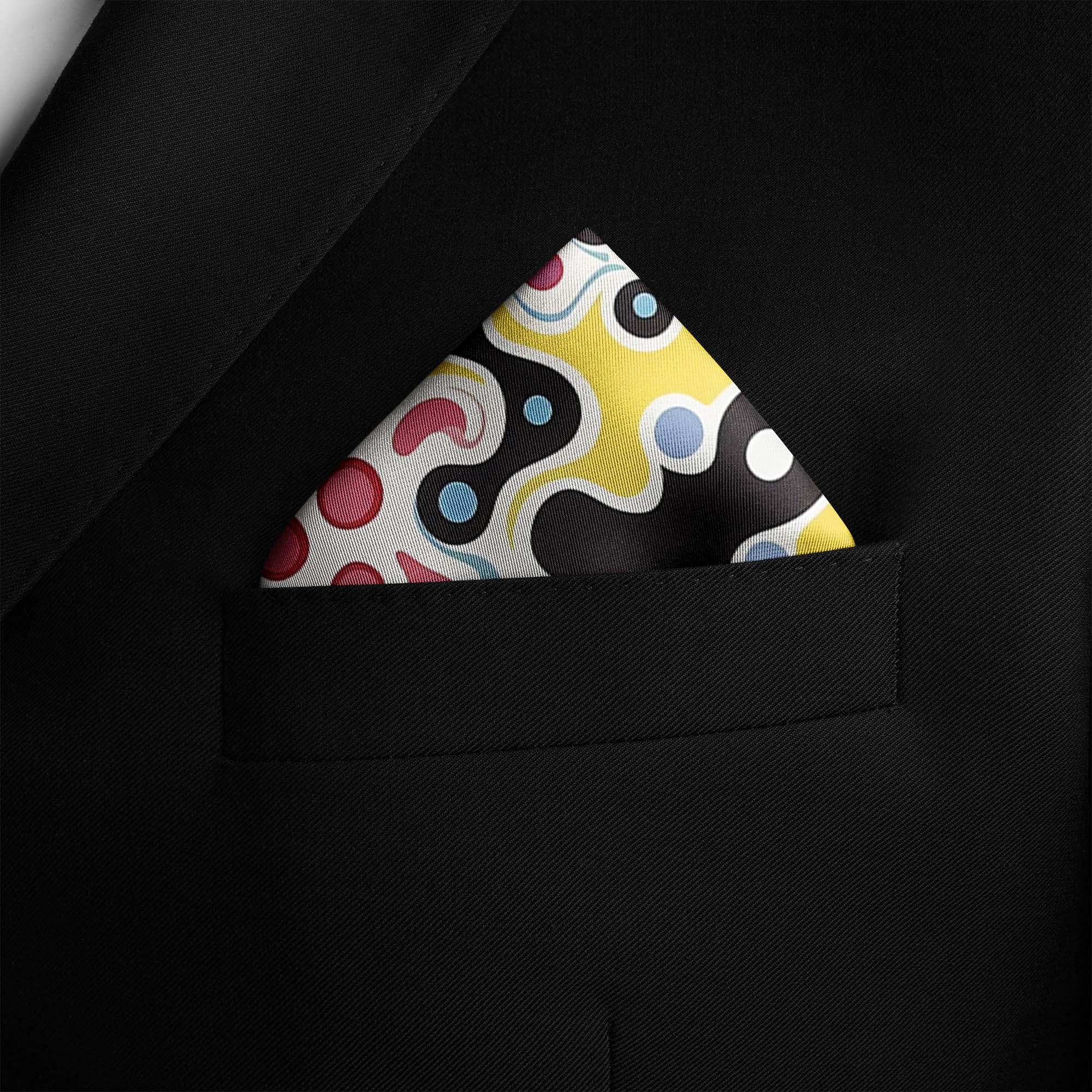 ABSTRACT KEYNOTE SILK POCKET SQUARE