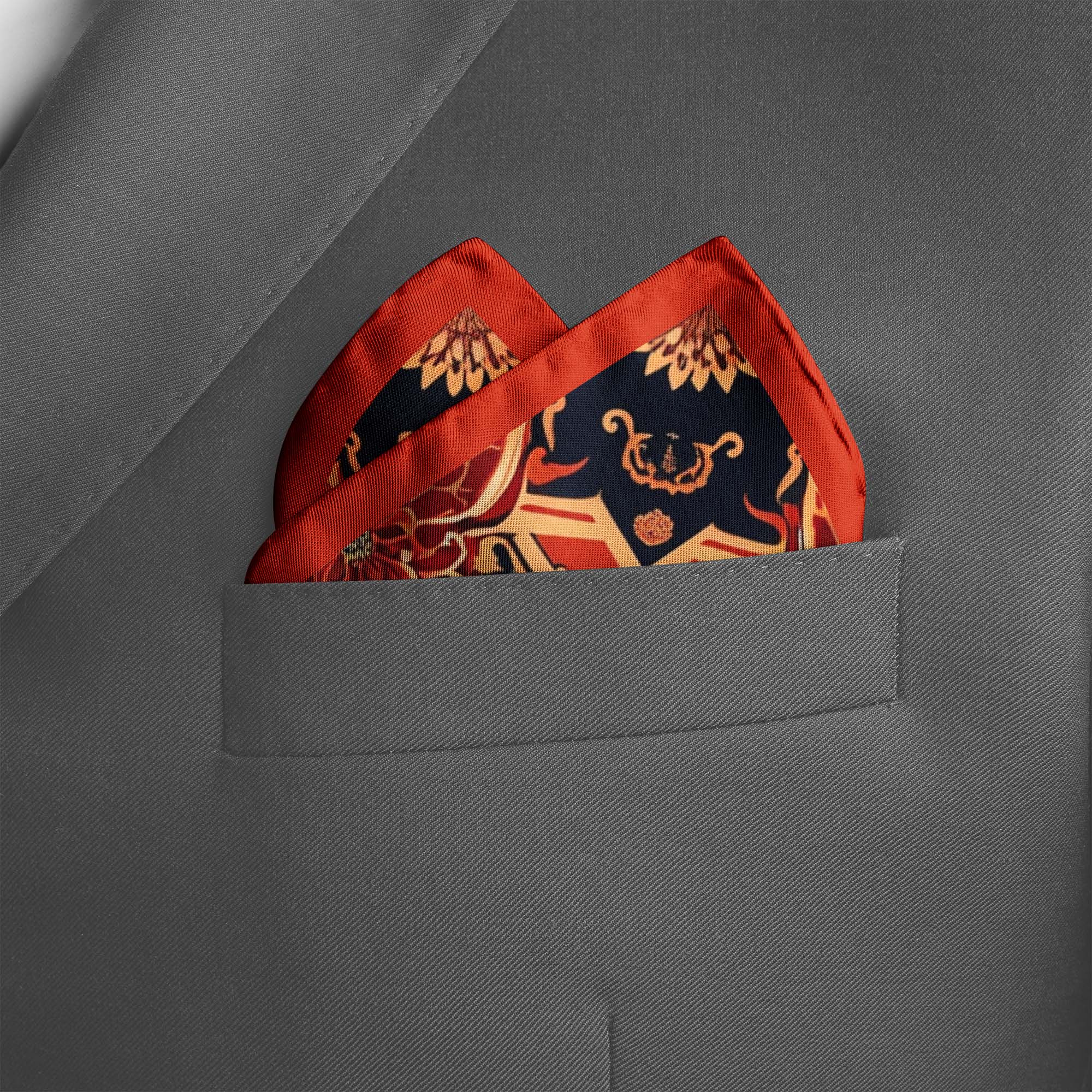 AUTUMN LEAF SILK POCKET SQUARE