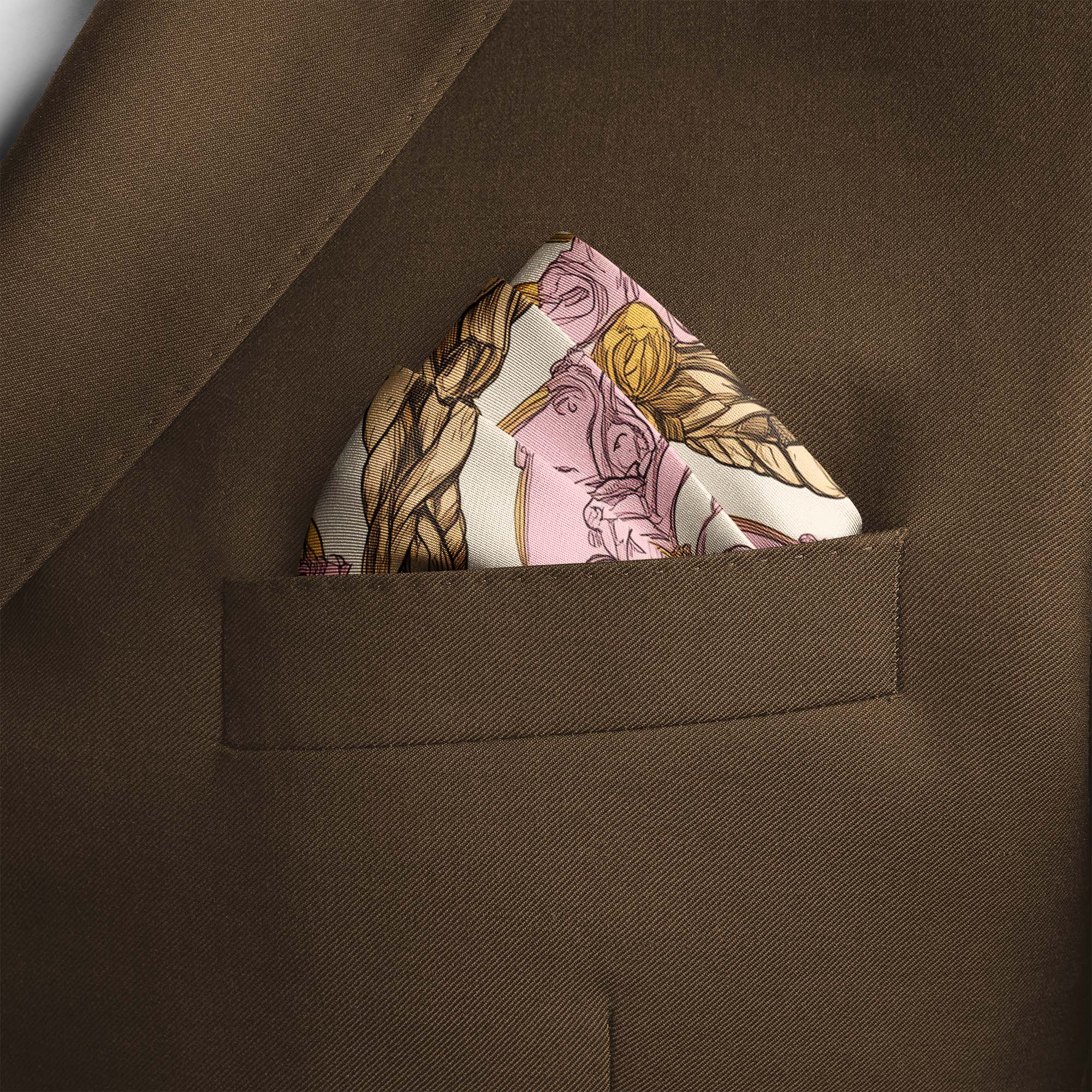 ANIMAUX SOLAIRES SILK POCKET SQUARE