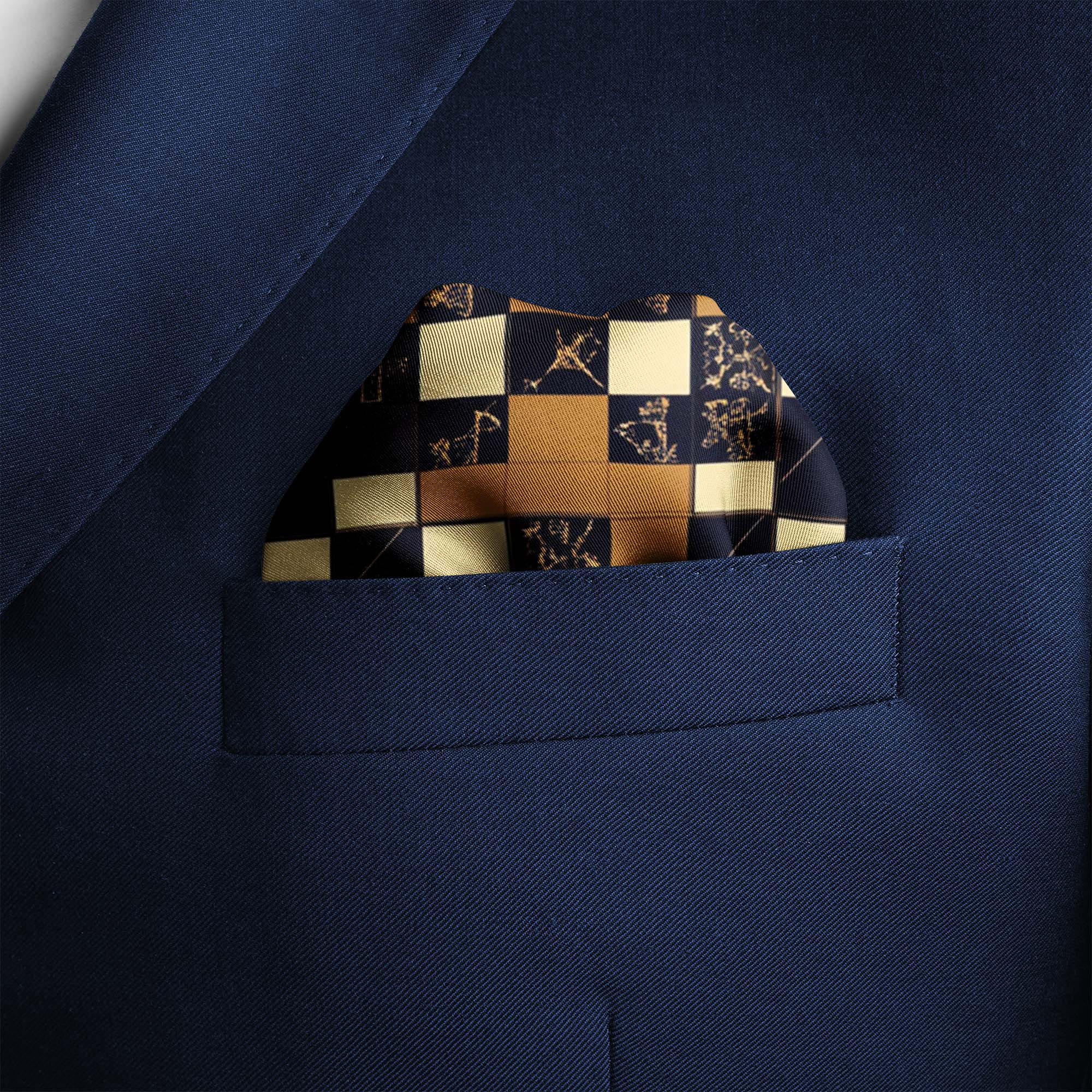 QUEENS GAMBIT SILK POCKET SQUARE