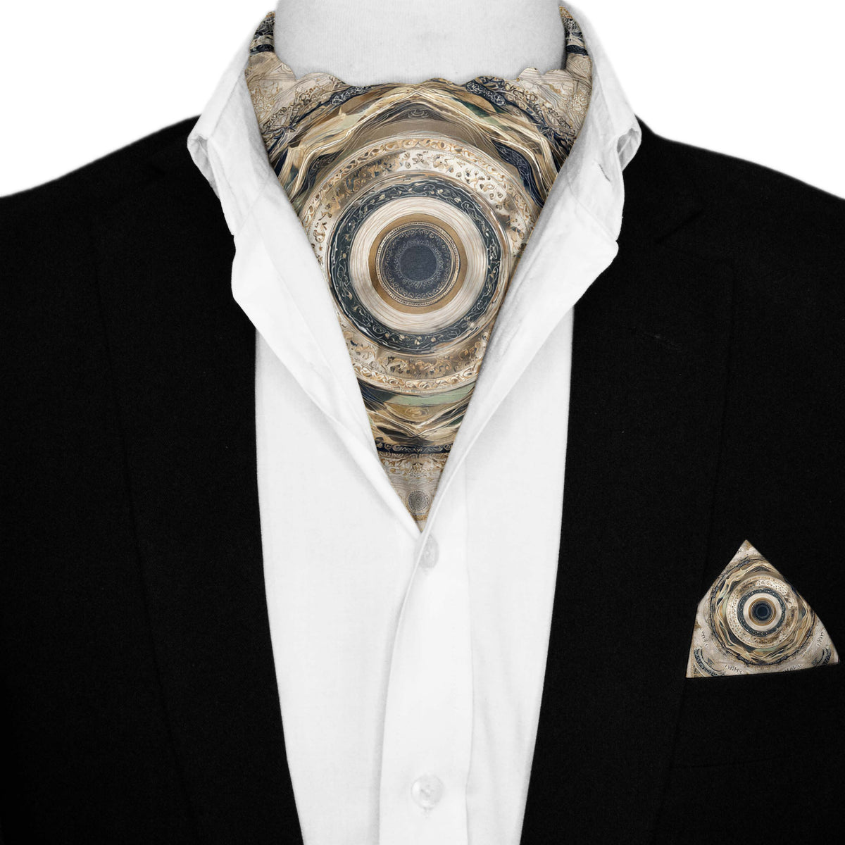 ORBITA SILK ASCOT AND POCKET SQUARE SET – PREMIUM COLLECTION