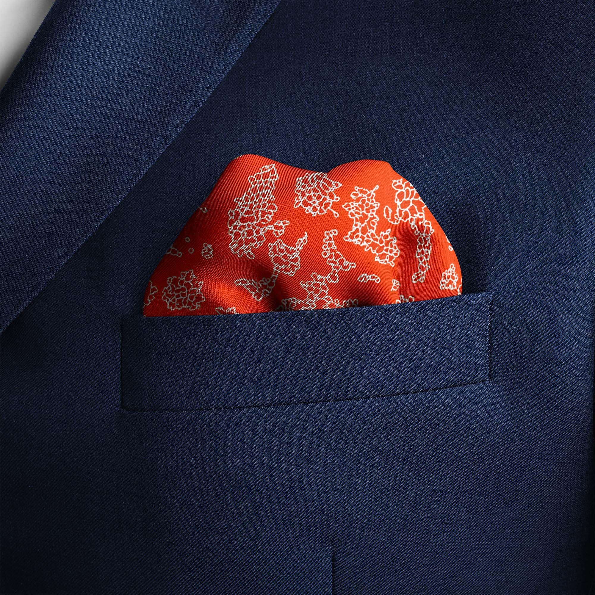 RASTER GOLDEN SILK POCKET SQUARE