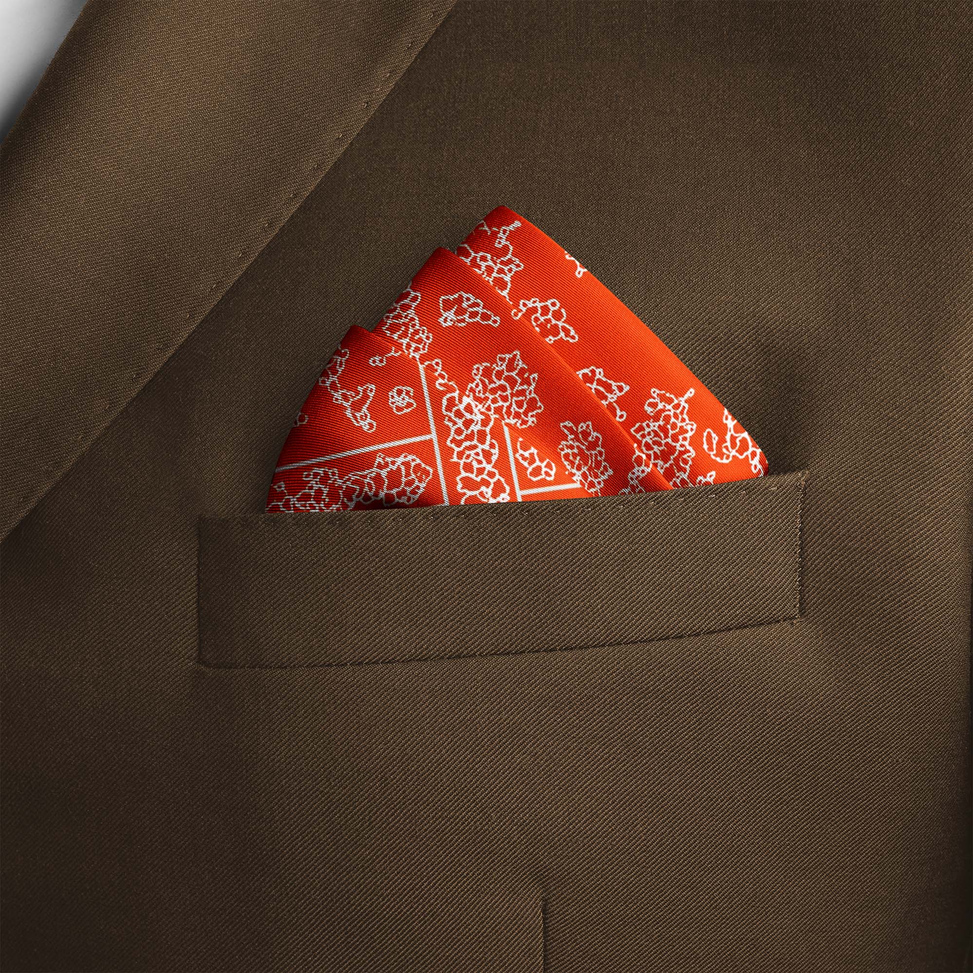 RASTER GOLDEN SILK POCKET SQUARE