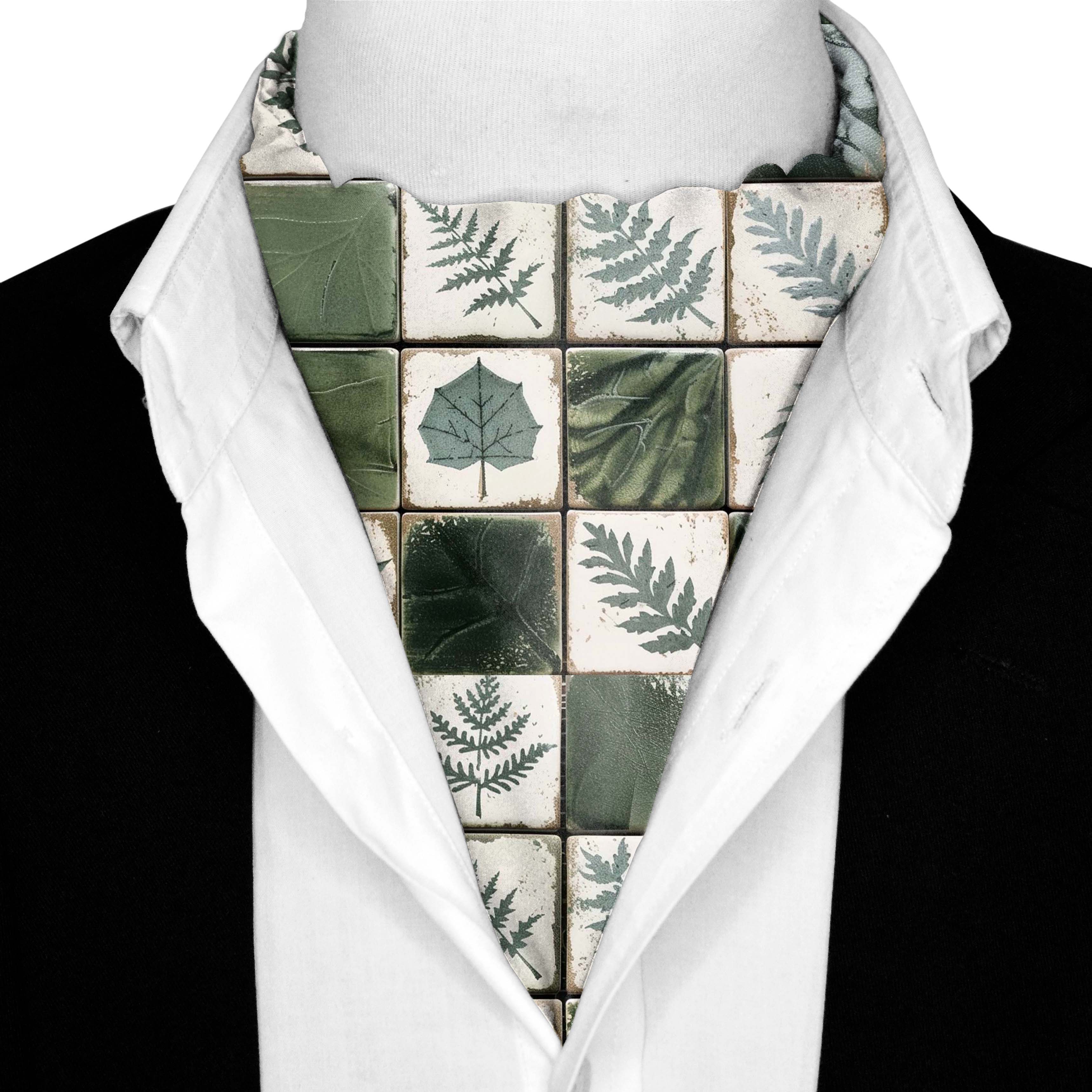 SIDRONS SILK ASCOT WITH LAPEL PIN AND POCKET SQUARE