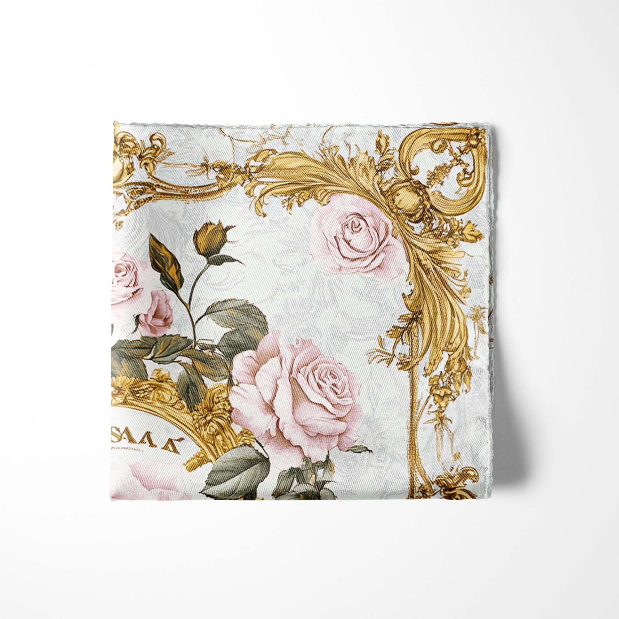 ROCOCO ROSES SILK POCKET SQUARE