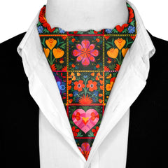 SPAIN FLOWER SILK ASCOT – PREMIUM COLLECTION