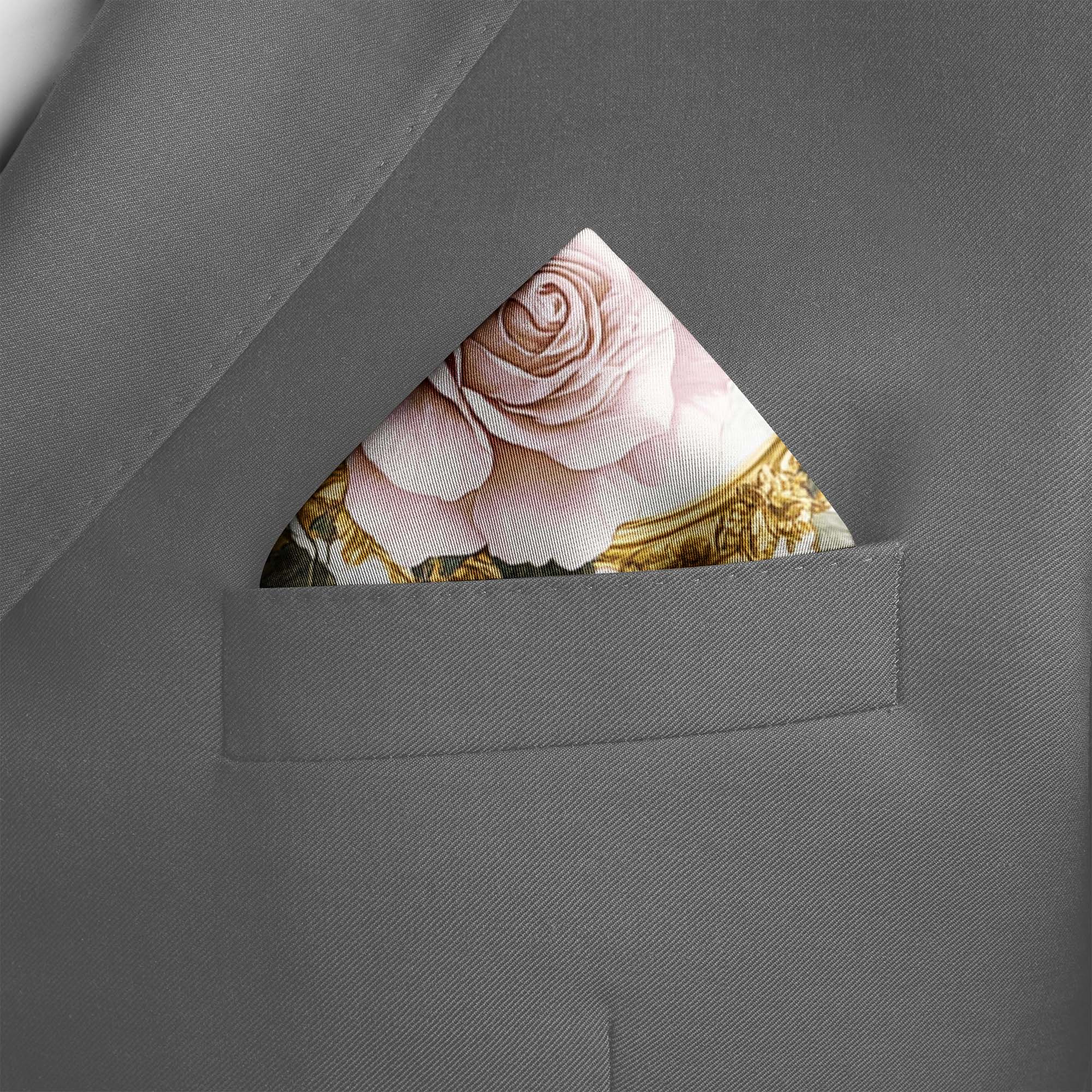 ROCOCO ROSES SILK POCKET SQUARE