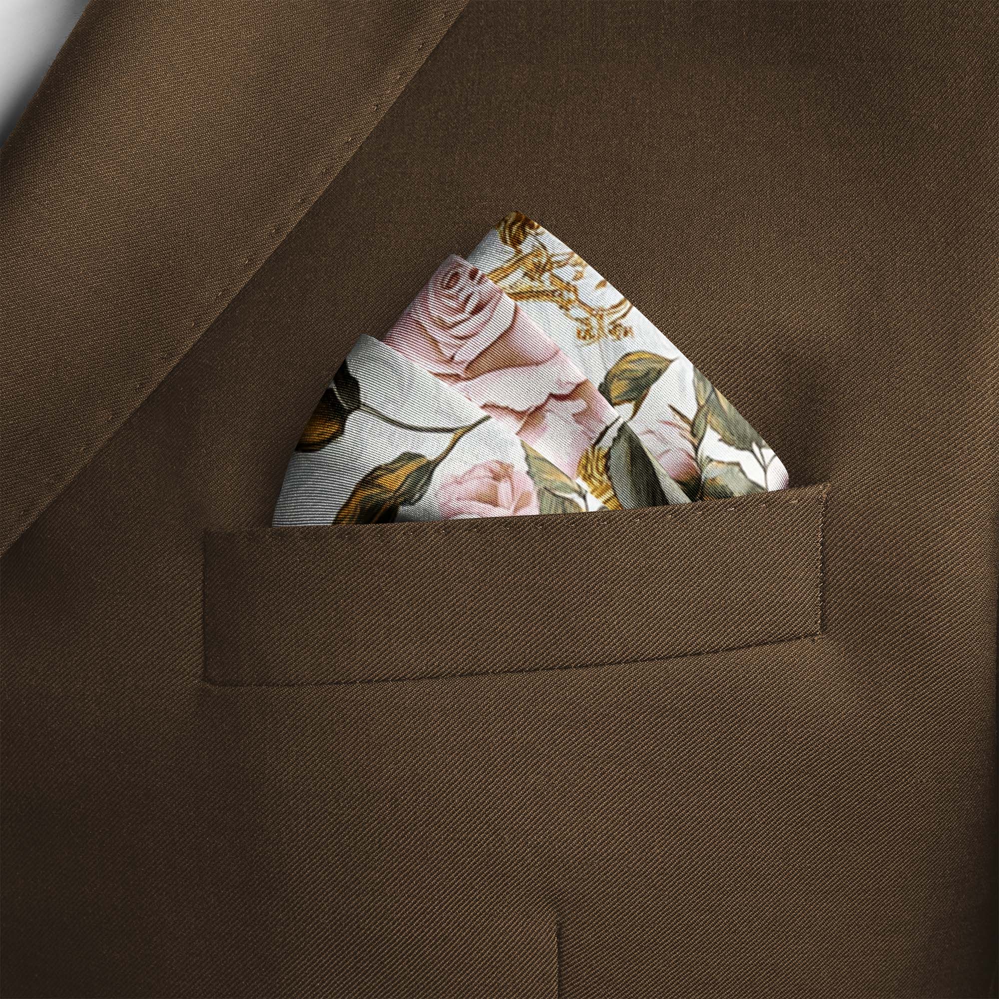 ROCOCO ROSES SILK POCKET SQUARE