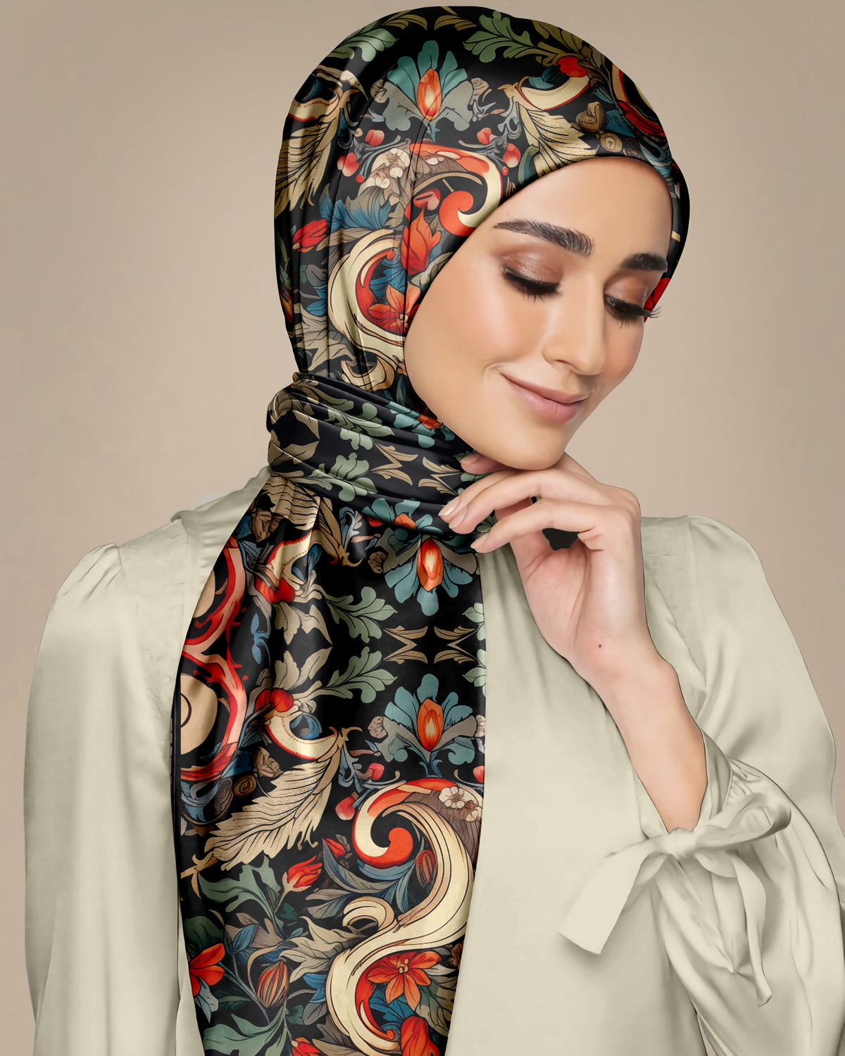 MUGHAL ART SILK WOMEN HIJAB – PREMIUM COLLECTION