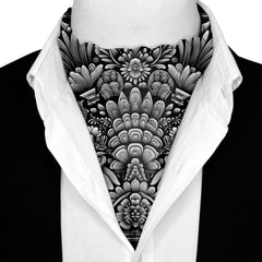 NOIR SILK ASCOT AND POCKET SQUARE SET – PREMIUM COLLECTION