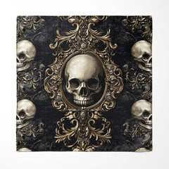 SKULL WITH A SHADOWY SILK POCKET SQUARE