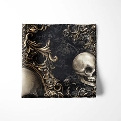 SKULL WITH A SHADOWY SILK POCKET SQUARE