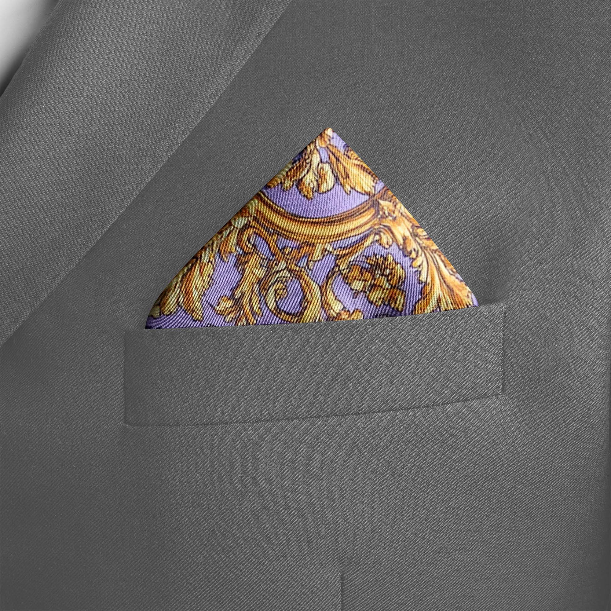 SHABBY GOLD SILK POCKET SQUARE