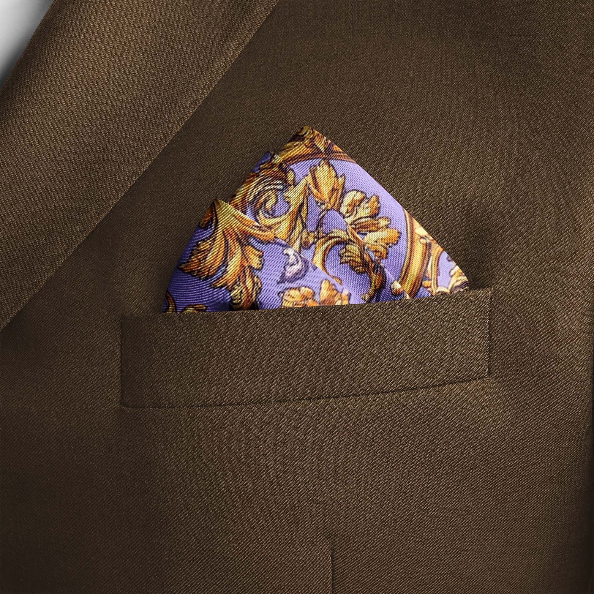 SHABBY GOLD SILK POCKET SQUARE