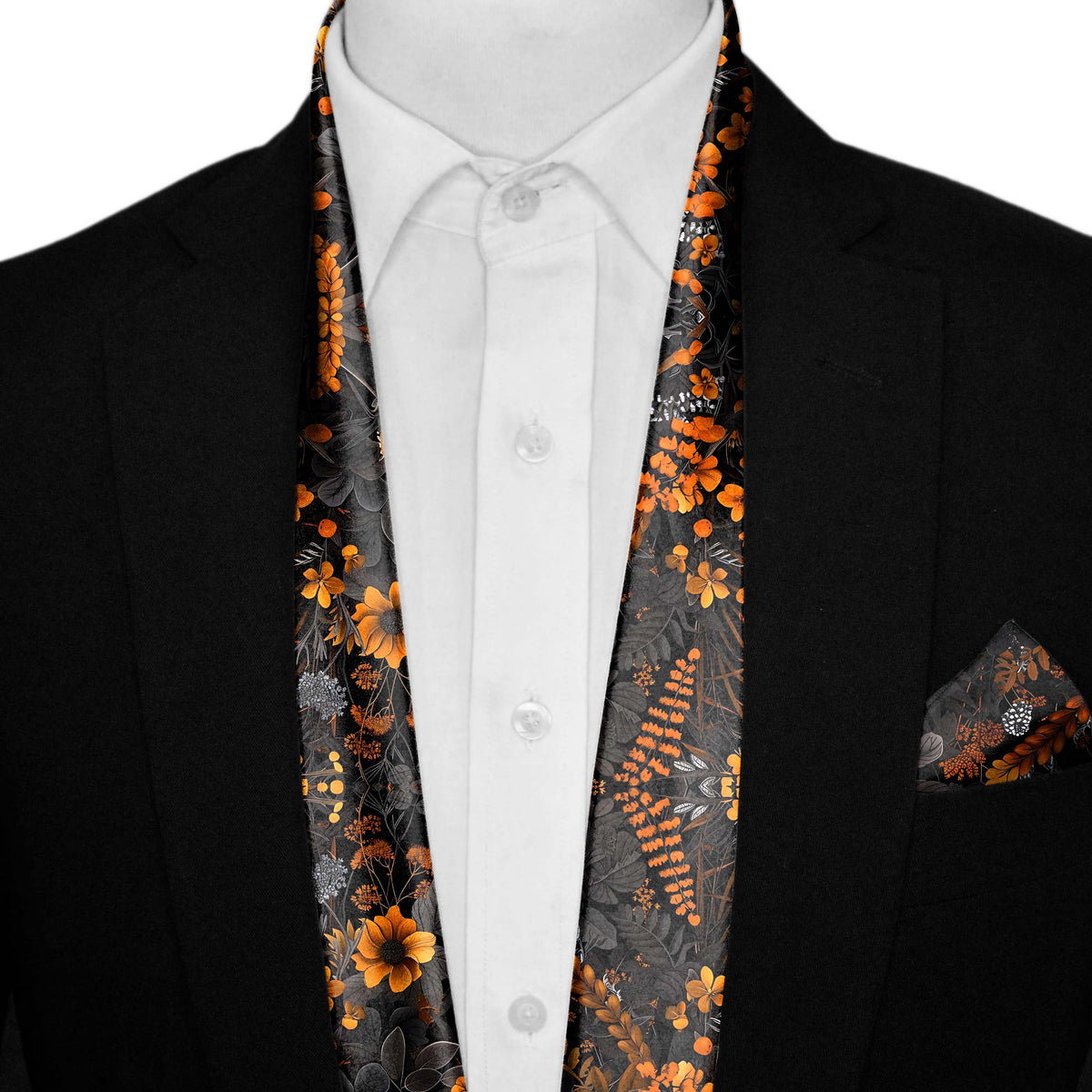 HALLOWEEN TREE MEN SCARF AND POCKET SQUARE SET – PREMIUM COLLECTION